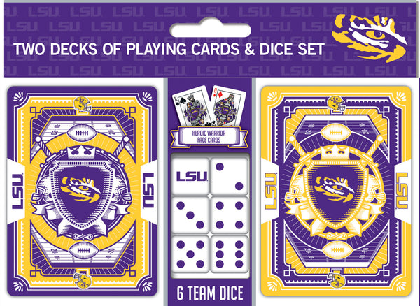 LSU Tigers - 2-Pack Playing Cards & Dice Set