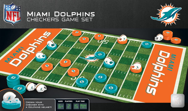 Miami Dolphins Checkers Board Game