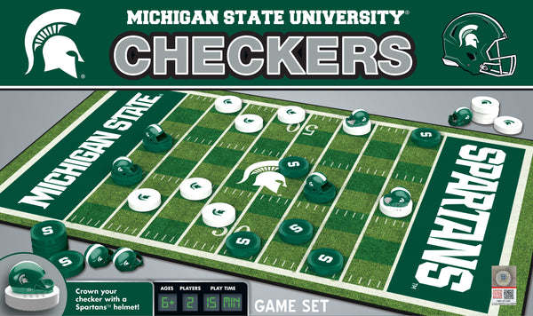 Michigan State Spartans Checkers Board Game