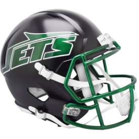 New York Jets 💚🖤 2024 Alternate Riddell Speed Replica Full-Size NFL Helmet - Stealth & Shine