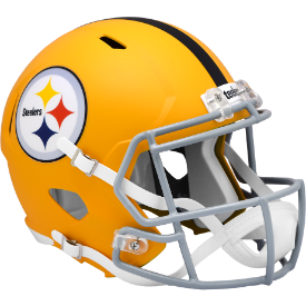 Pittsburgh Steelers 🏈🟡 2025 Alternate Riddell Speed Replica Full-Size Helmet – Matte Gold & Gray