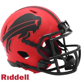 Buffalo Bills 🔴🐃 RAVE Alternate Riddell Speed Mini Football Helmet – Matte Scarlet & Black Edition