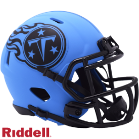 Tennessee Titans 🔵⚔️ RAVE Alternate Riddell Speed Mini Football Helmet – Matte Royal Blue & Black Edition