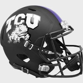 TCU Horned Frogs Matte Black Riddell Speed Replica Full Size Football Helmet