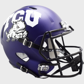 TCU Horned Frogs Satin Purple Riddell Speed Replica Full Size Football Helmet
