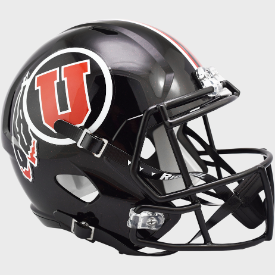 Utah Utes Black Riddell Speed Replica Full Size Football Helmet