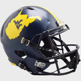 West Virginia Mountaineers 2023 Country Roads Riddell Speed Replica Full Size Football Helmet