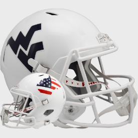 West Virginia Mountaineers Stars and Stripes Riddell Speed Replica Full Size Football Helmet