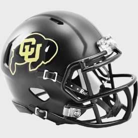 Colorado Buffaloes Matte Black Riddell Speed Mini Football Helmet