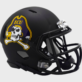East Carolina Pirates Matte Black Riddell Speed Mini Football Helmet