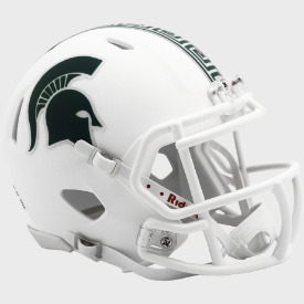 Michigan State Spartans Matte White Riddell Speed Mini Football Helmet