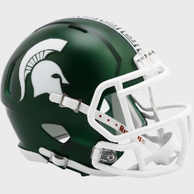 Michigan State Spartans Satin Green 2023 Riddell Speed Mini Football Helmet
