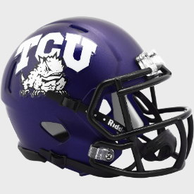TCU Horned Frogs Satin Purple Riddell Speed Mini Football Helmet