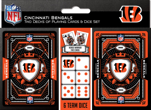 Cincinnati Bengals - 2-Pack Playing Cards & Dice Set