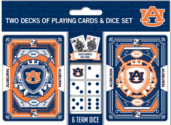 Auburn Tigers - 2-Pack Playing Cards & Dice Set