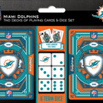 Miami Dolphins - 2-Pack Playing Cards & Dice Set