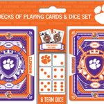 Clemson Tigers - 2-Pack Playing Cards & Dice Set