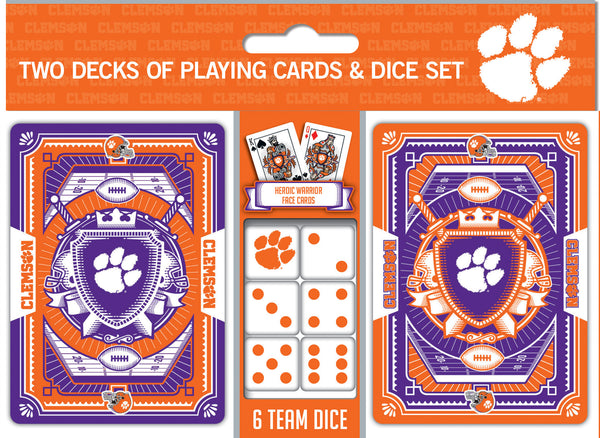 Clemson Tigers - 2-Pack Playing Cards & Dice Set