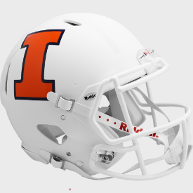 Illinois Fighting Illini White Riddell Speed Authentic Full Size Football Helmet