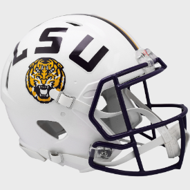 LSU Tigers White Riddell Speed Authentic Full Size Football Helmet