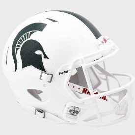Michigan State Spartans Matte White Riddell Speed Authentic Full Size Football Helmet