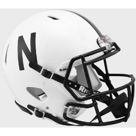 Nebraska Cornhuskers Black Decals Riddell Speed Authentic Full Size Football Helmet