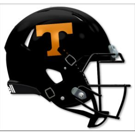 Tennessee Volunteers Dark Mode Black Riddell Speed Authentic Full Size Football Helmet