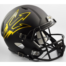 Arizona State Sun Devils Satin Black Riddell Speed Full Size Replica Football Helmet