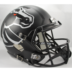 Boise State Broncos Matte Black Riddell Speed Replica Full Size Football Helmet