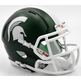 Michigan State Spartans Satin Green Riddell Speed Mini Football Helmet
