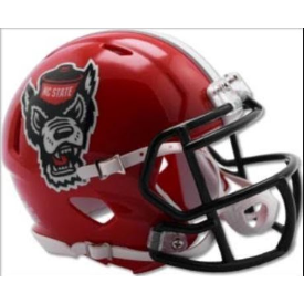 North Carolina State Wolfpack Red Tuffy Riddell Speed Mini Football Helmet