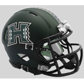 Hawaii Warriors Matte Green Riddell Speed Mini Football Helmet