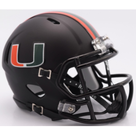 Miami Hurricanes Nights Alt Riddell Speed Mini Football Helmet